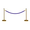 Montour Line Stanchion Post and Rope Kit Pol.Brass, 2 Ball Top1 Blue Rope C-Kit-2-PB-BA-1-PVR-BL-PB